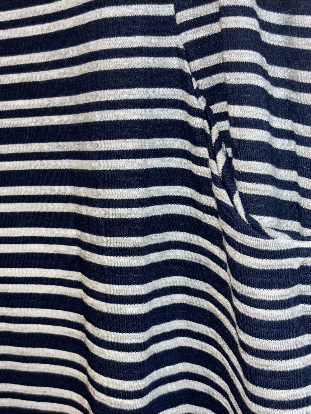 Hellow Navy White Striped Pocket T-Shirt Dress Size Small NWOT Made in USA - Picture 5 of 7